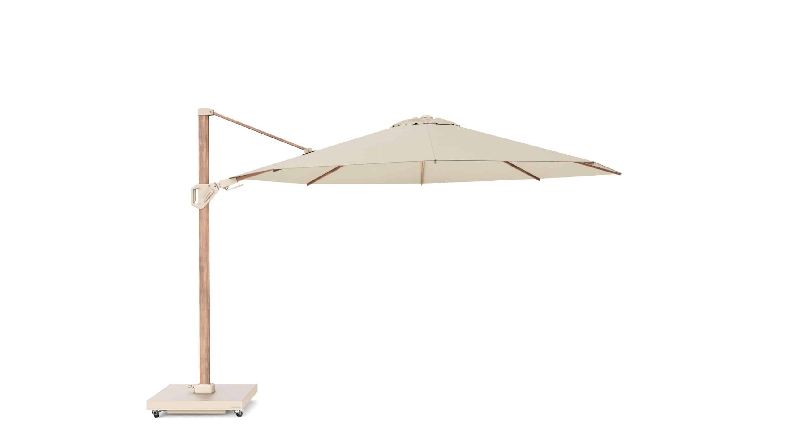 platinum challenger zweefparasol t2 premium 3.5 m teak champagne