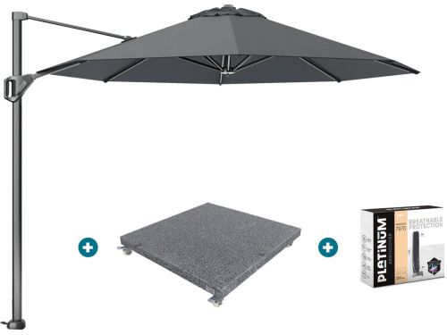 Platinum Voyager ronde zweefparasol T1 3 m. - Antraciet met