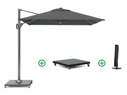 Platinum Voyager zweefparasol 2.5x2.5m T1 (incl. voet en hoes) anthracite