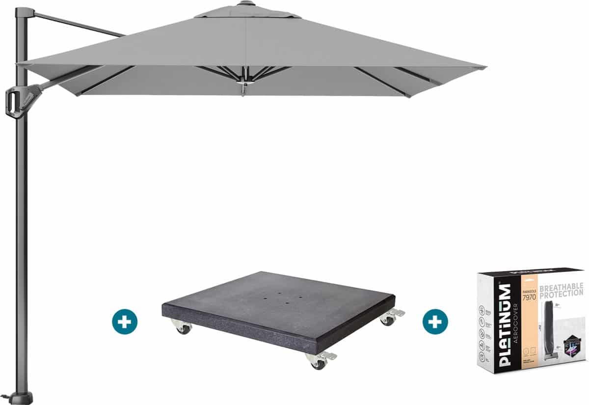 platinum voyager zweefparasol t1 2.5×2.5 m. light grey met