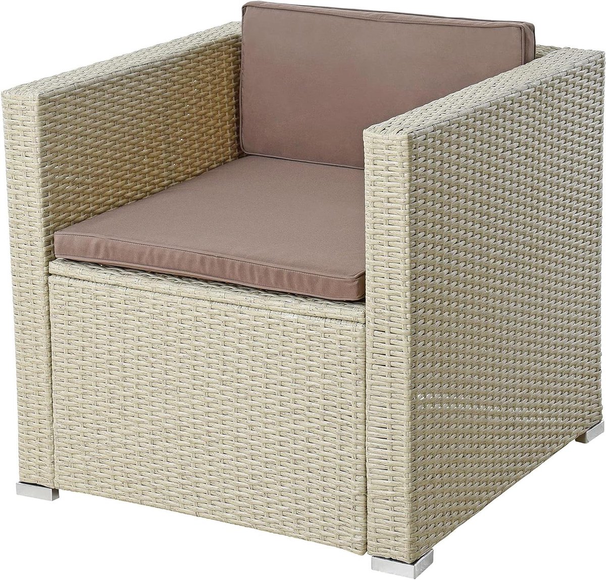 polyrotan tuinstoel lounge fauteuil buiten ontspannen inclusief