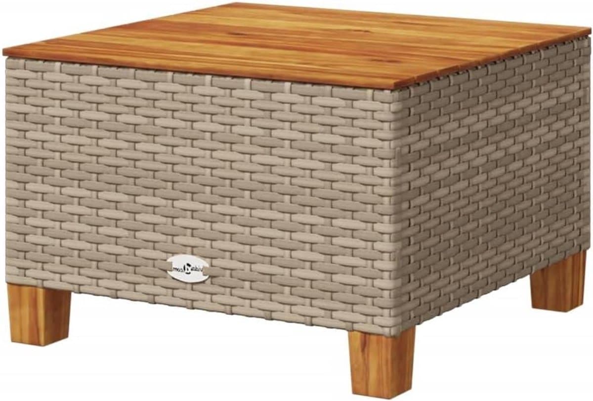 polyrotan tuintafel modulaire bijzettafel buiten genieten acaciahouten