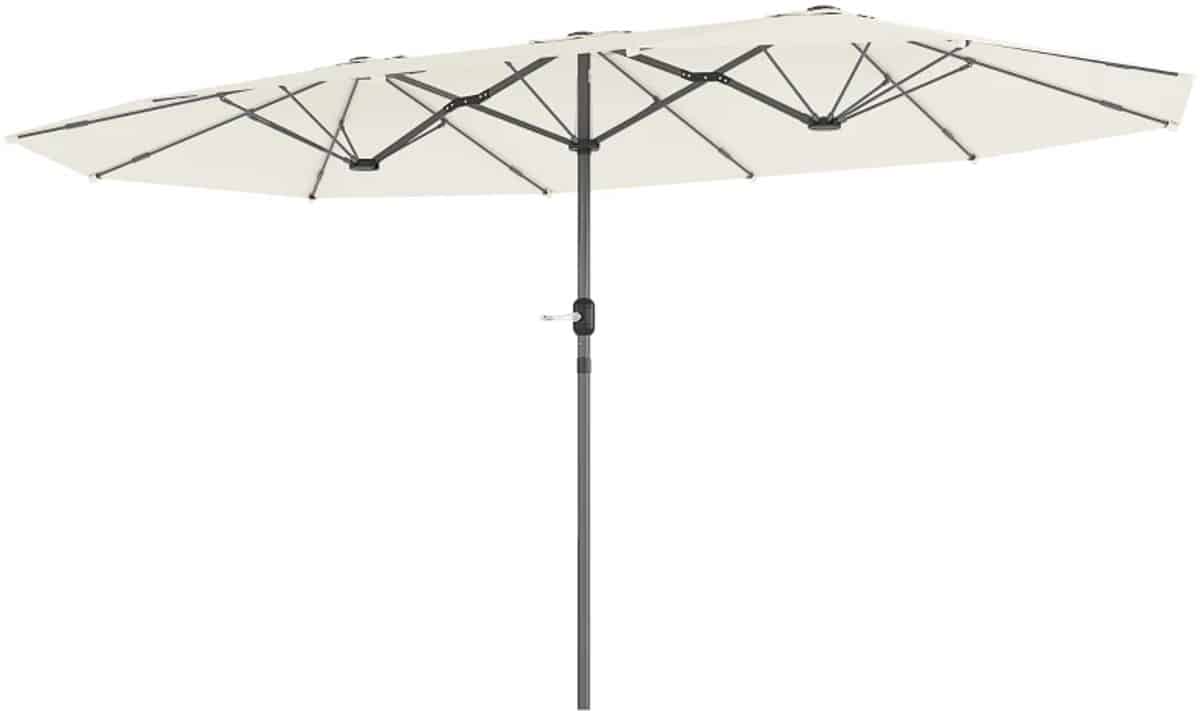 premium dubbele parasol ovale tuinparasol met handslinger stokparasol