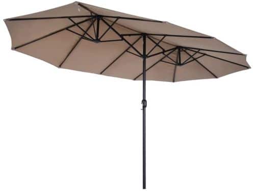Premium Dubbele Parasol - Ovale Tuinparasol met Handslinger - Stokparasol