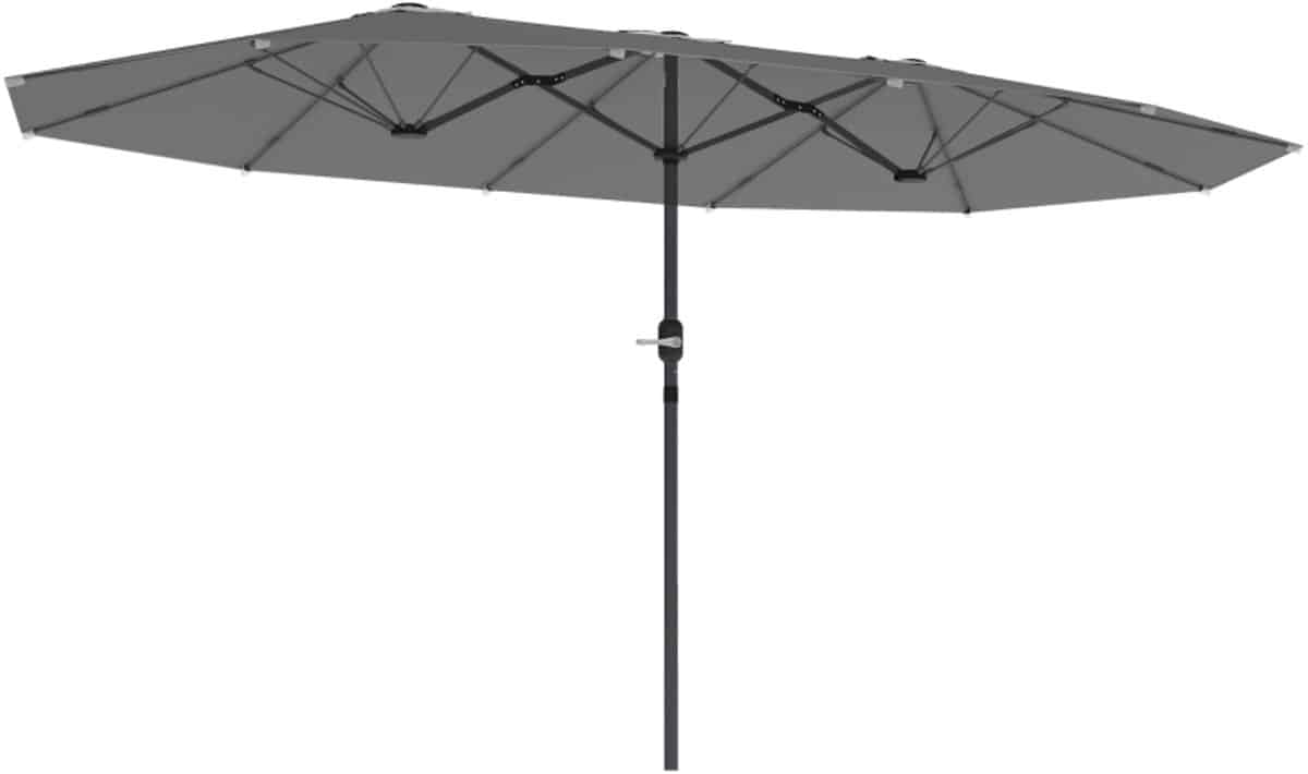 premium dubbele parasol ovale tuinparasol met handslinger stokparasol