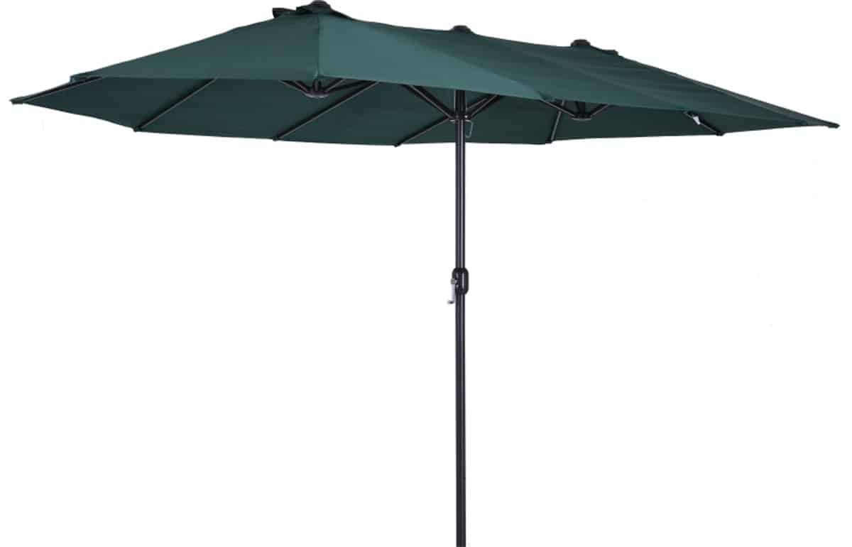 premium dubbele parasol ovale tuinparasol met handslinger stokparasol