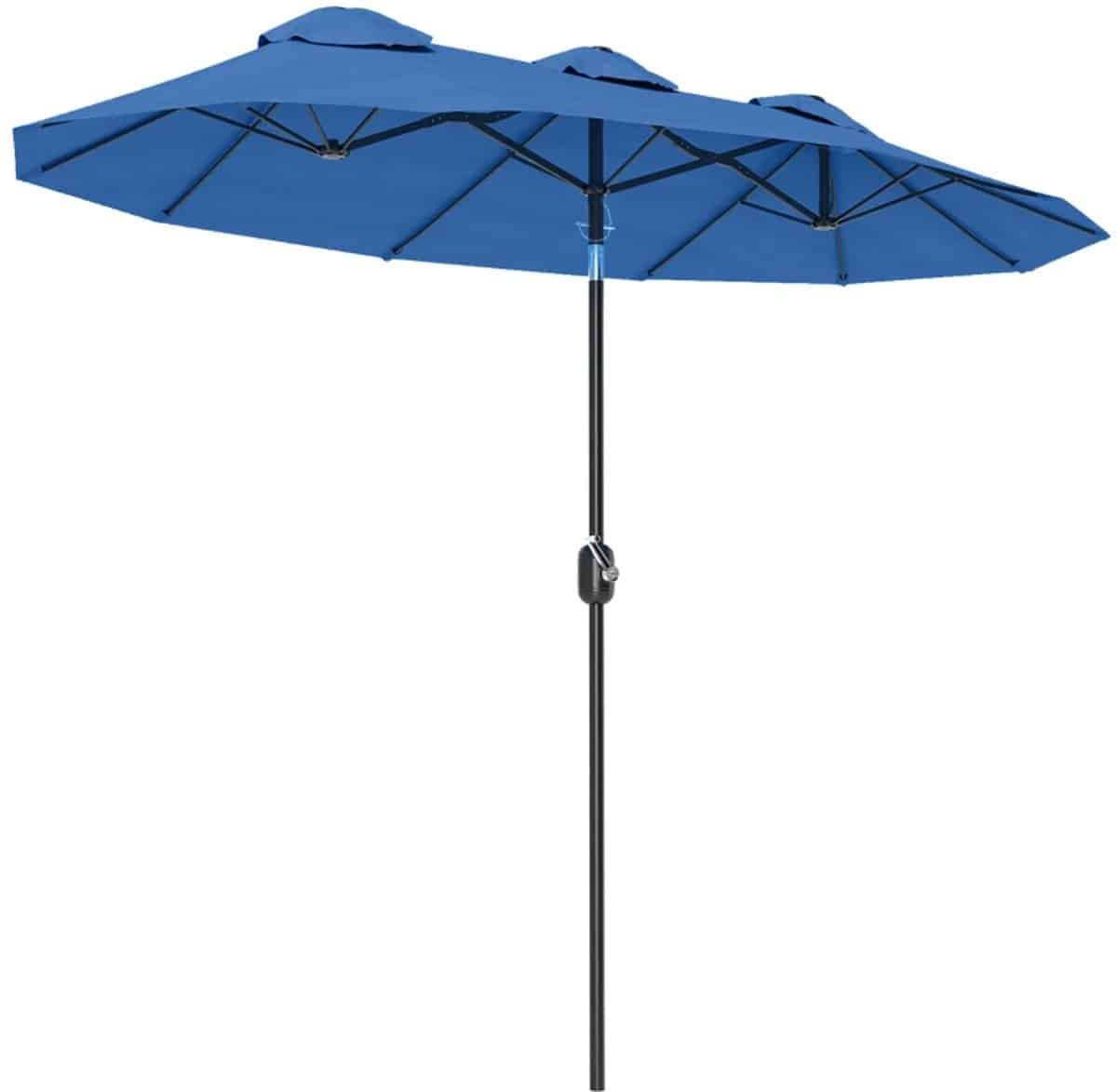 premium dubbele parasol tuinparasol met handslinger & windopening