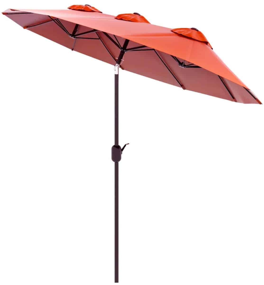 premium dubbele parasol tuinparasol met handslinger & windopening