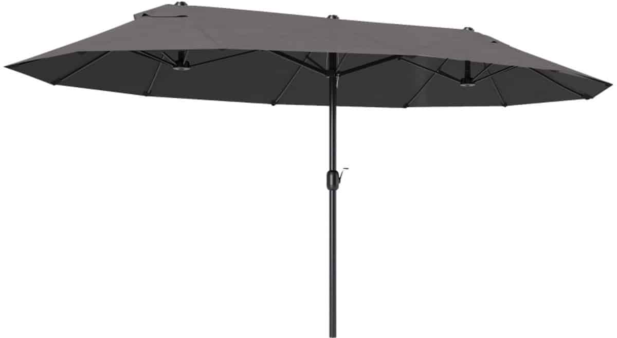 premium dubbele parasol tuinparasol met handslinger stokparasol
