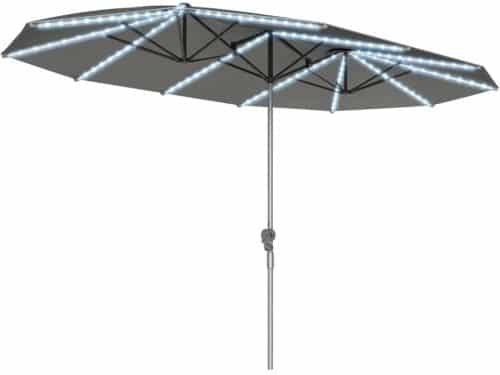 Premium Dubbele Parasol - Tuinparasol met Solarverlichting - Stokparasol