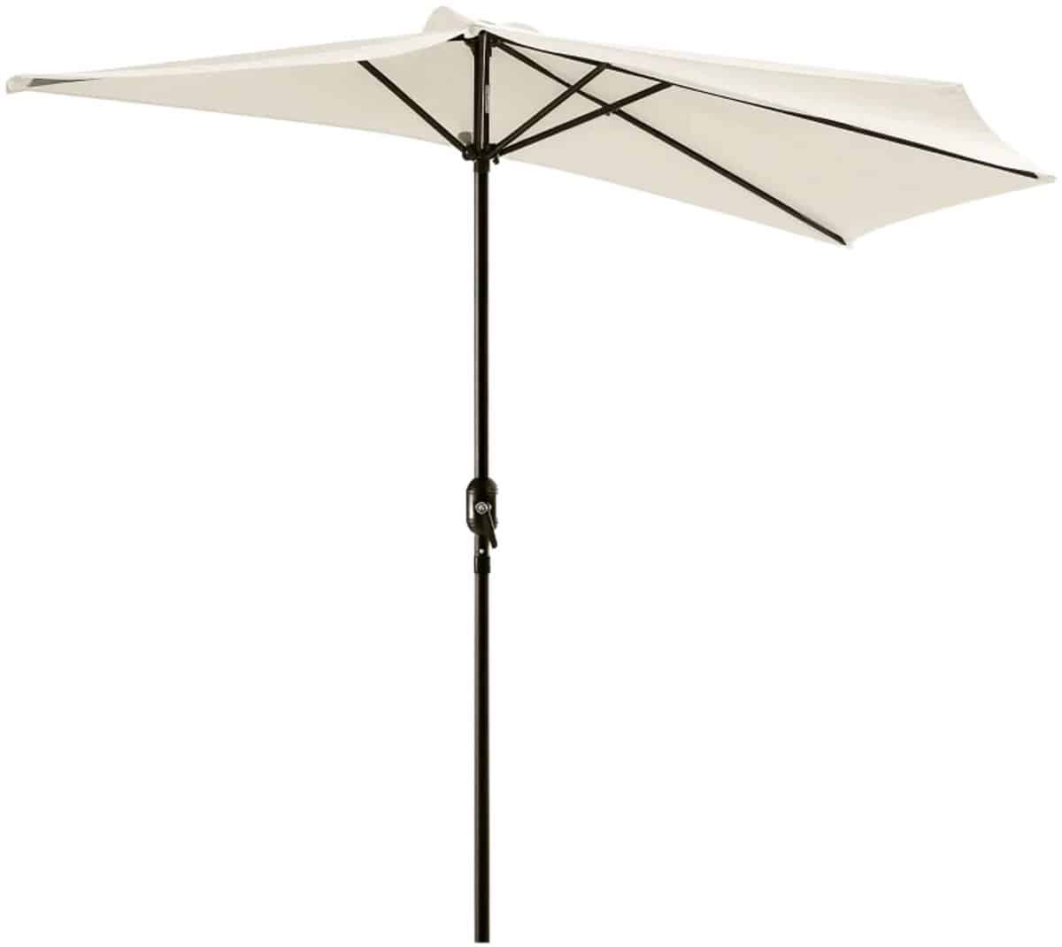 premium parasol halfronde tuinparasol met draaihendel stokparasol