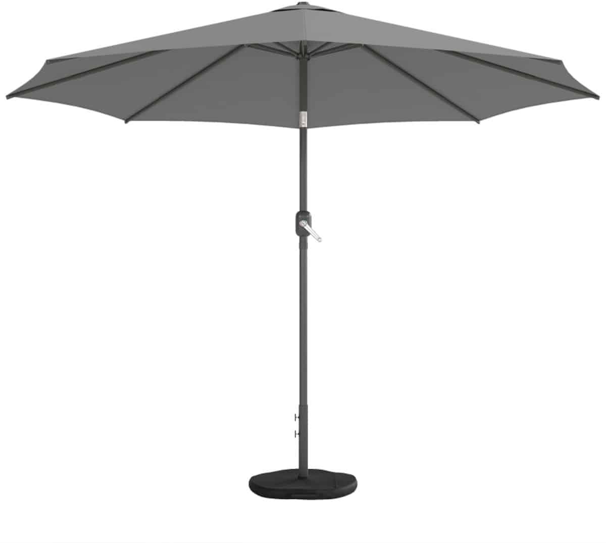 premium parasol intrekbare tuinparasol met draaihendel, zandzak & kruisvoet