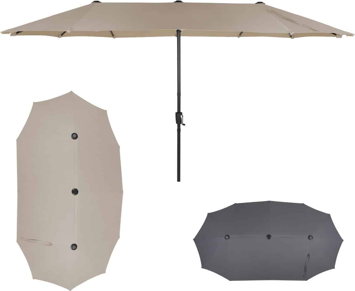 puluomis dubbele parasol 400x200cm stokparasols uv50+