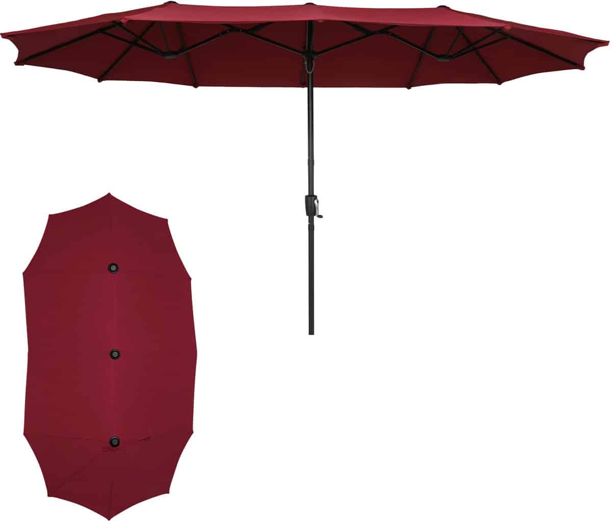 puluomis dubbele parasol 400x200cm stokparasols uv50+