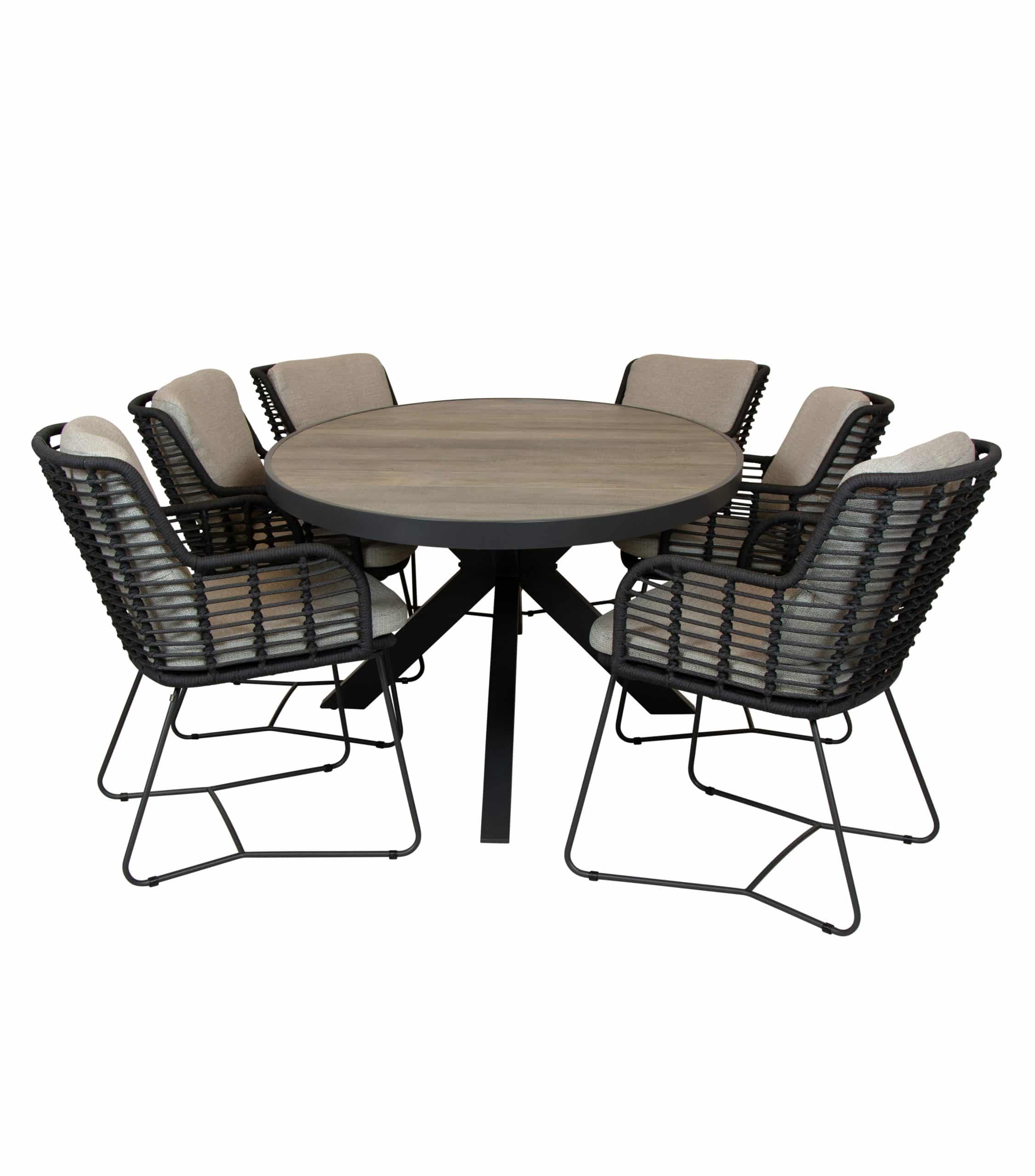 qopps kismo tuintafel met 4so fabrice dining tuinstoel