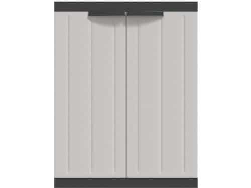 QUOVO® Tuinkast Kunststof - Tuinkast - Tuinkist - Grijs/Zwart