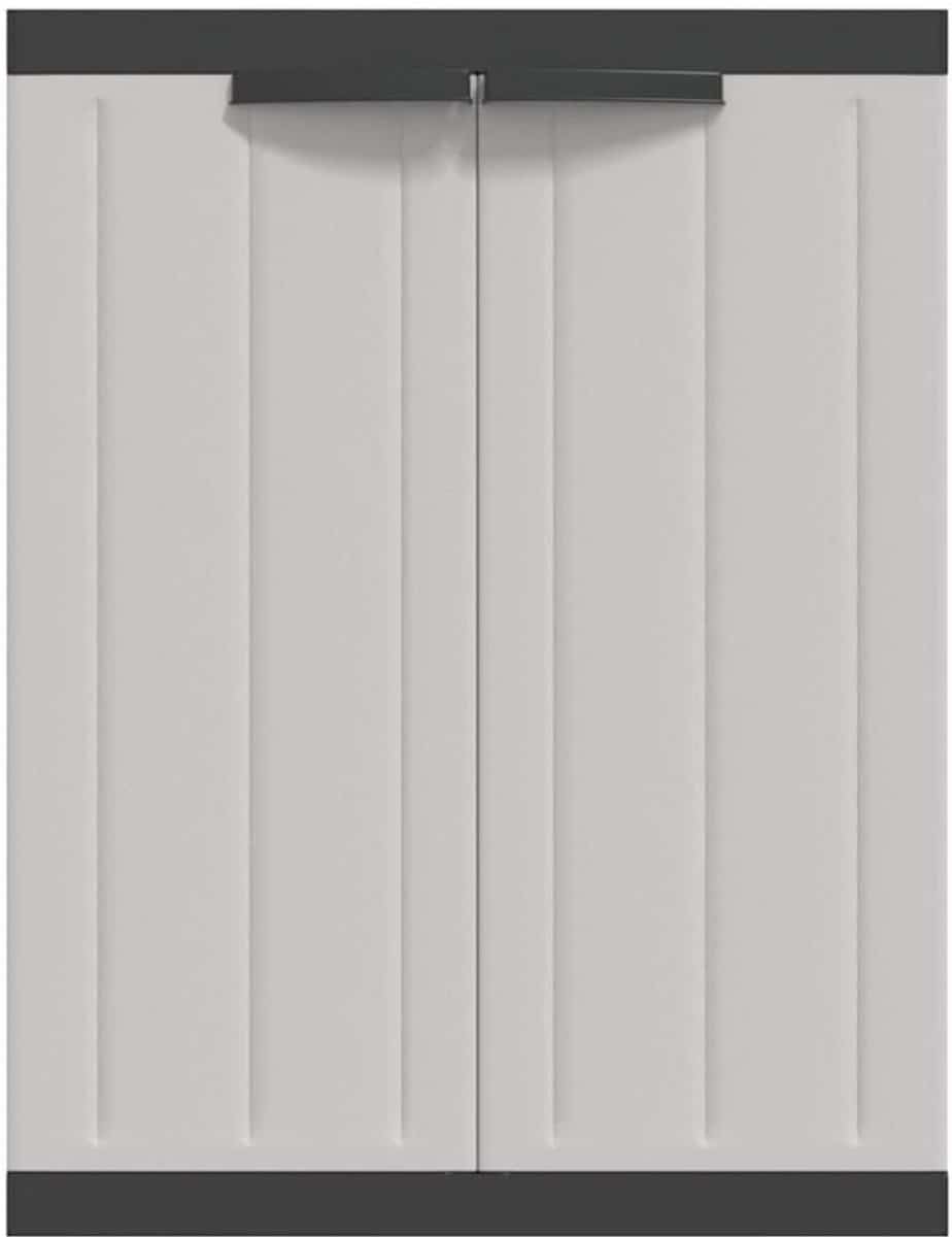 quovo® tuinkast kunststof tuinkast tuinkist grijs/zwart