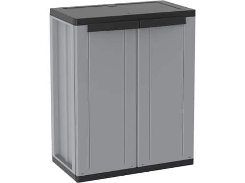 QUOVO® Tuinkast Kunststof - Tuinkast - Tuinkist - Grijs/Zwart