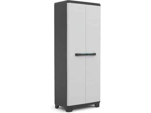 QUOVO® Tuinkast Kunststof - Tuinkast - Tuinkist - Lichtgrijs/Zwart