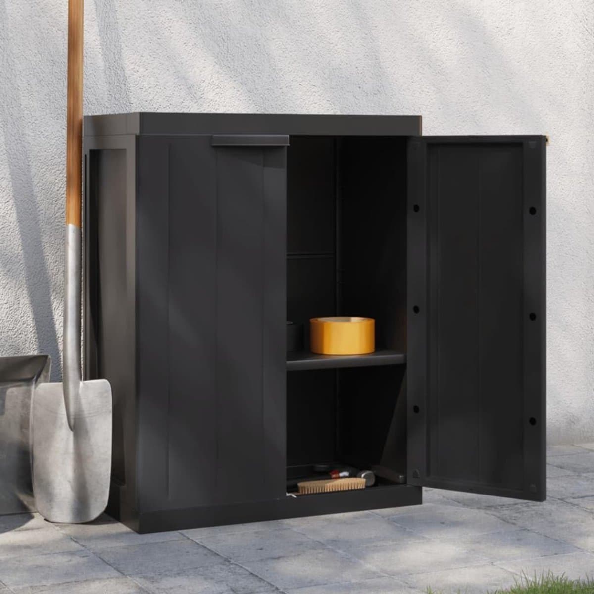 quovo® tuinkast kunststof tuinkast tuinkist zwart