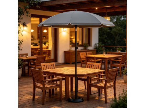 Re-purelife® strandparasol inklapbaar grijs - verstelbare hoogte en kantelbaar 35°