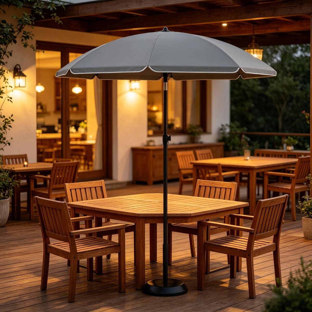 re purelife® strandparasol inklapbaar grijs verstelbare hoogte en kantelbaar 35°