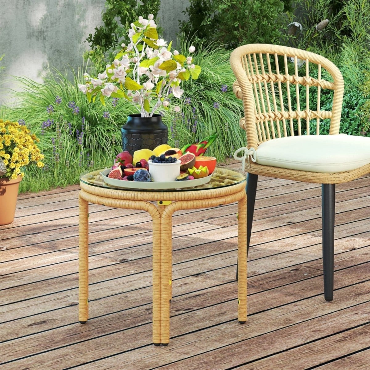 redom ronde bijzettafel Ø50 x 44 cm gehard veiligheidsglas