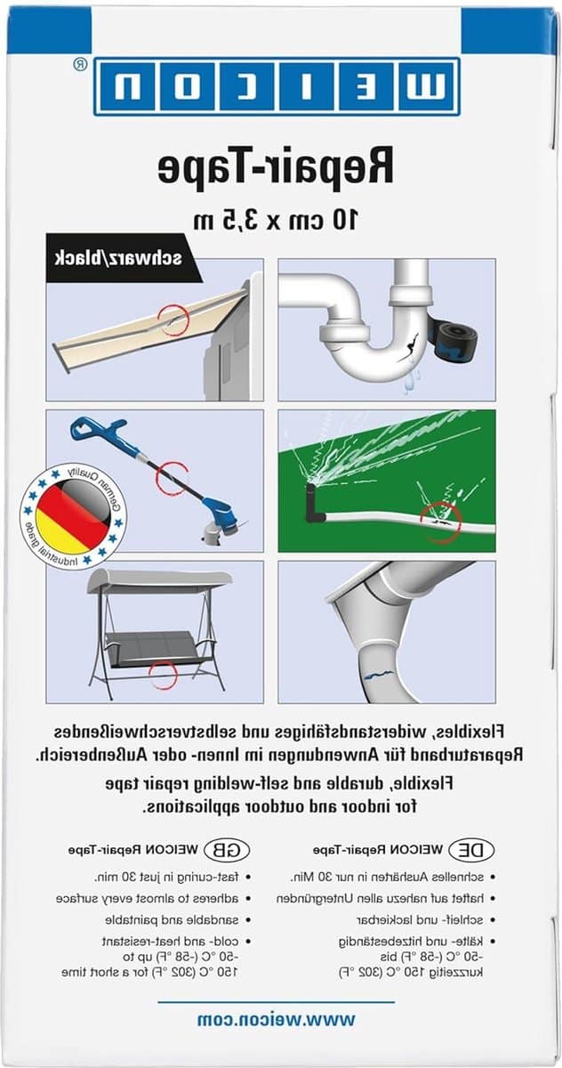 repair tape 35m x 5cm | noodreparatie leidingen binnen buiten zwart
