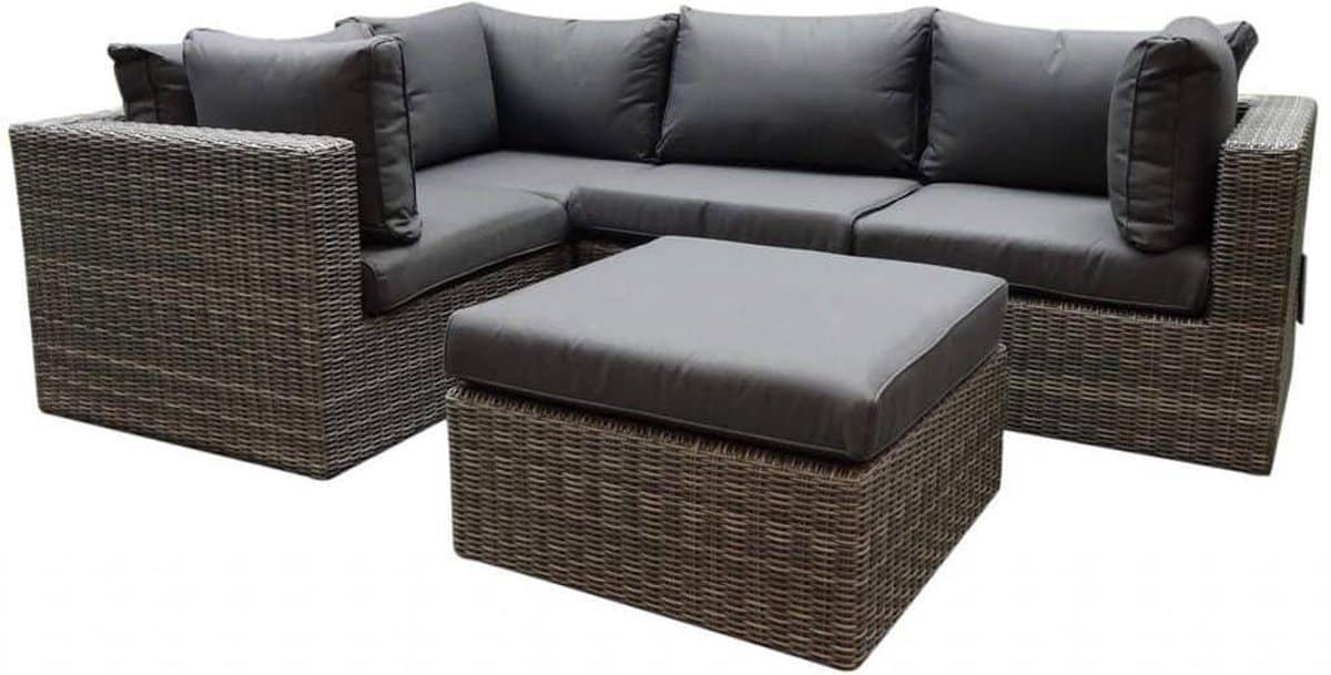 rio hoek loungeset 5 delig antraciet