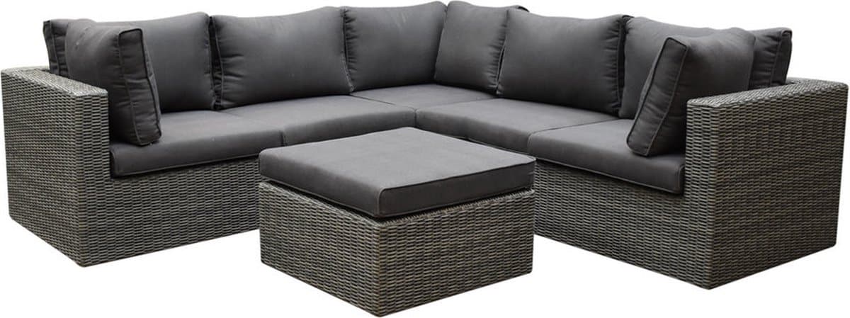 rio hoek loungeset 6 delig antraciet wicker