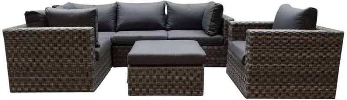 rio hoek loungeset 6 delig antraciet