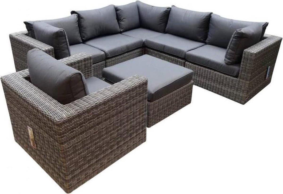 rio hoek loungeset 7 delig antraciet