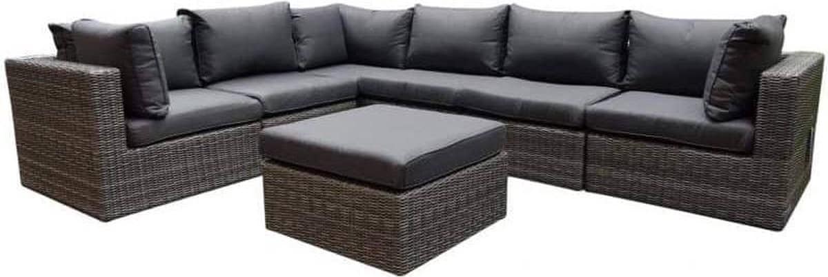 rio hoek loungeset 7 delig antraciet