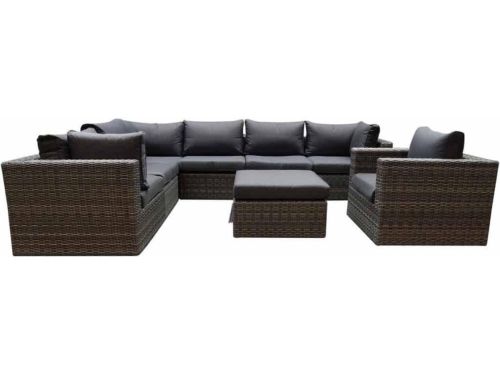 Rio hoek loungeset 8-delig antraciet