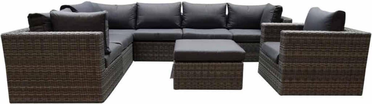 rio hoek loungeset 8 delig antraciet