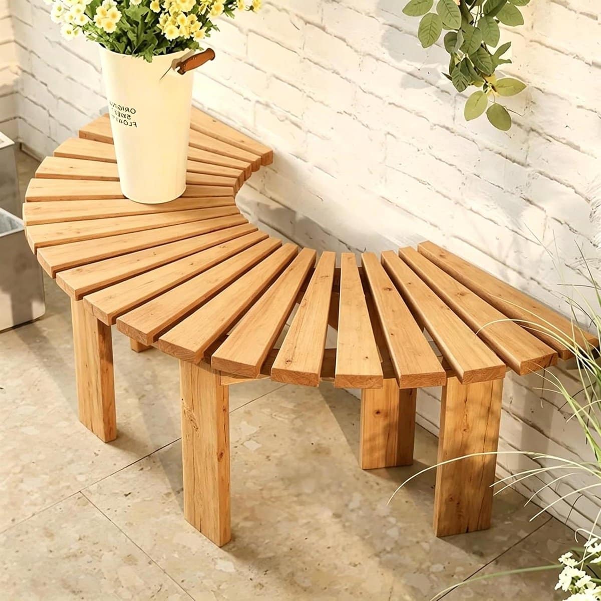 ronde boombank modulaire bank buiten zitten flexibel