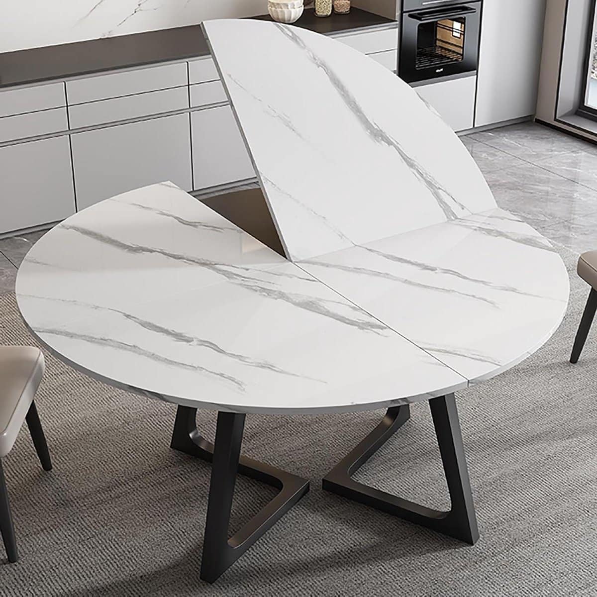 ronde klaptafel eettafel bijzettafel ruimtebesparend wonen anti knijpontwerp
