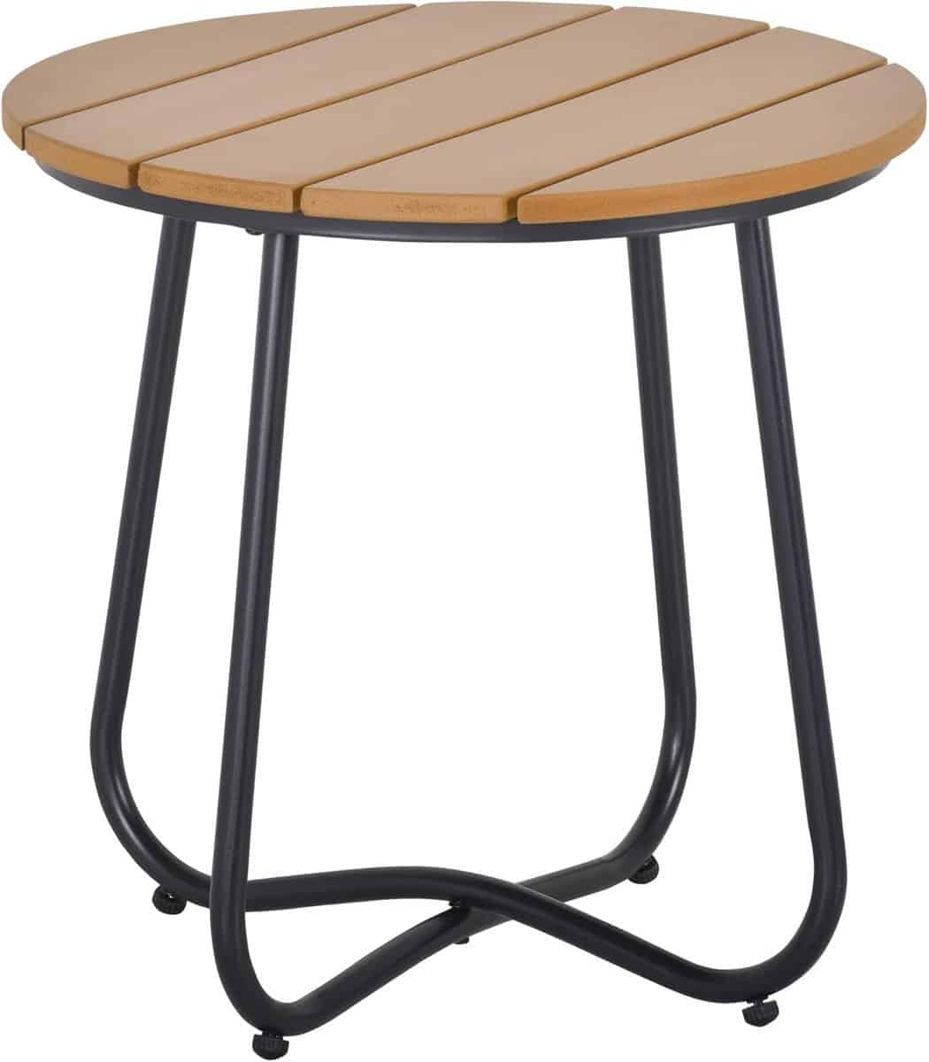 ronde tuintafel bijzettafel buiten drankjes plaatsen verstelbare