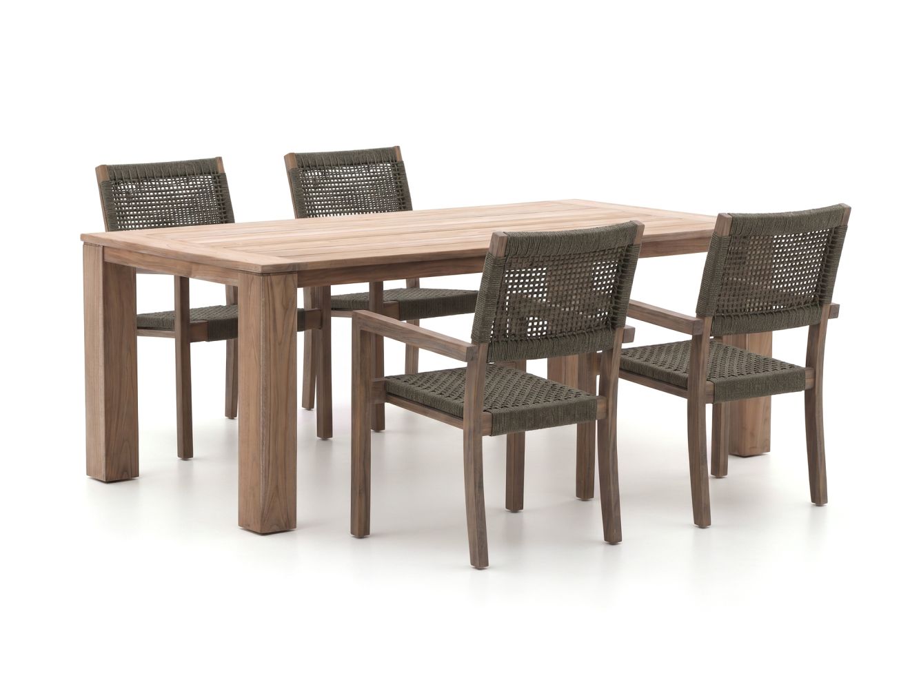 rough batang rope/rough x 200cm dining tuinset 5 delig stapelbaar laagste prijsgarantie!