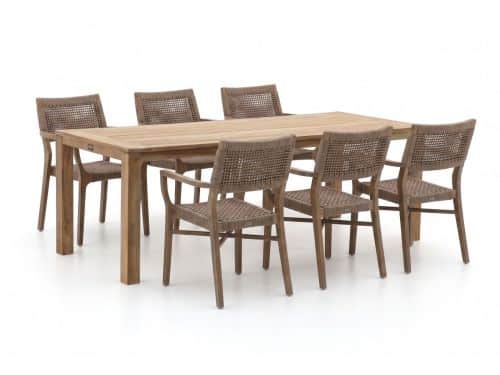 ROUGH-L Rope/ROUGH-S 220cm dining tuinset 7-delig stapelbaar - Laagste prijsgarantie!
