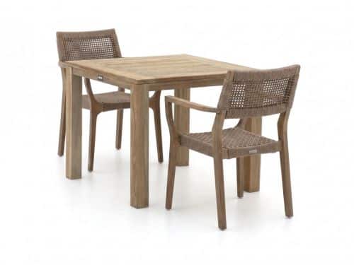 ROUGH-L Rope/ROUGH-S 90cm dining tuinset 3-delig stapelbaar - Laagste prijsgarantie!