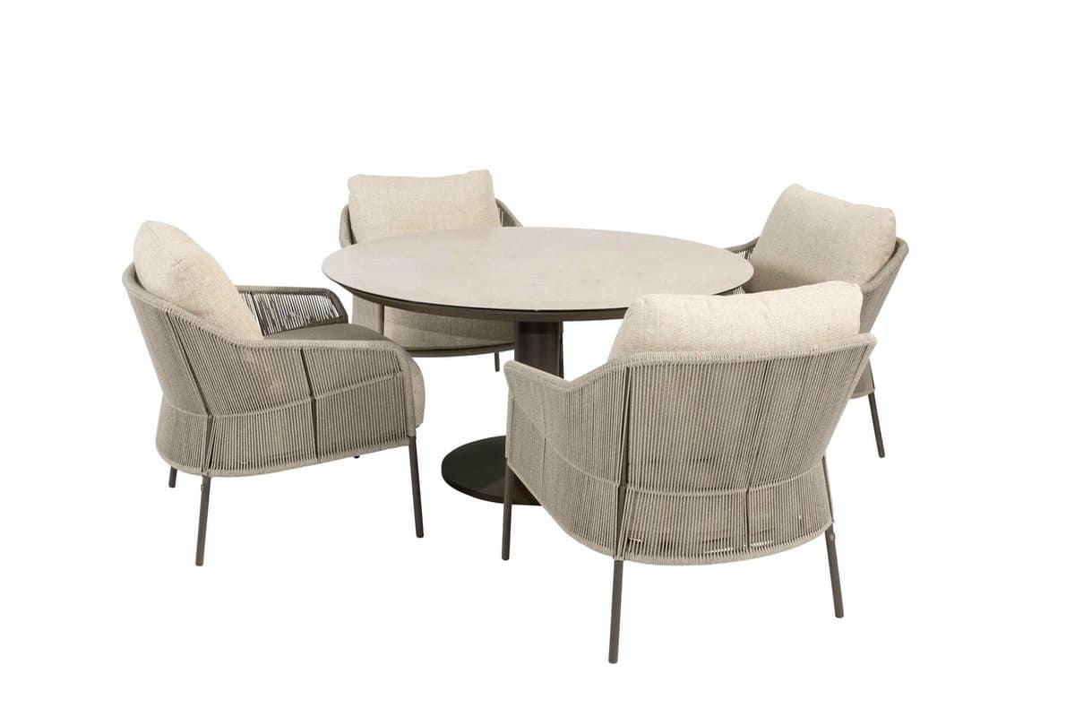 sarah Ø130 cm met 4x florence low dining terre