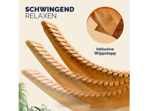 Schommel Ligstoel Tuin 195x60x93 cm - Ergonomische FSC Acaciahouten Relax
