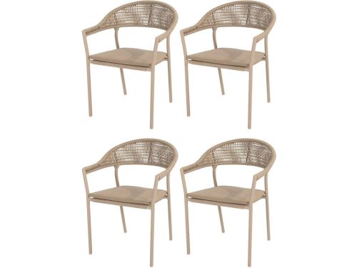 Sienna stapelbare dining tuinstoel rope venao latte Taste 4SO set