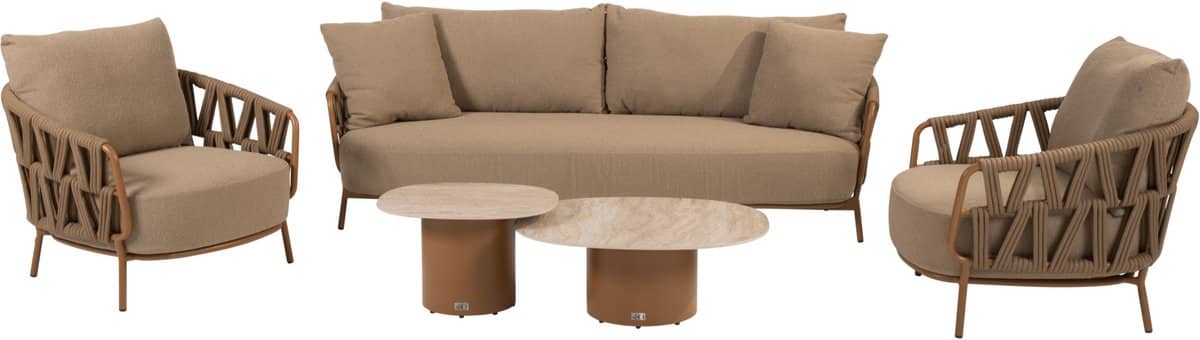 sofie biarritz stoel bank loungeset 5 delig amber 4 seasons