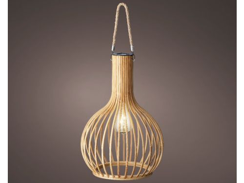 Solar hanging light dia28-H40cm bamboo Decoris - Decoris