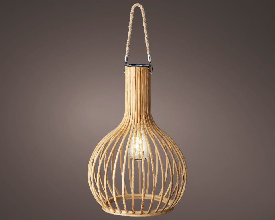 solar hanging light dia28 h40cm bamboo decoris decoris