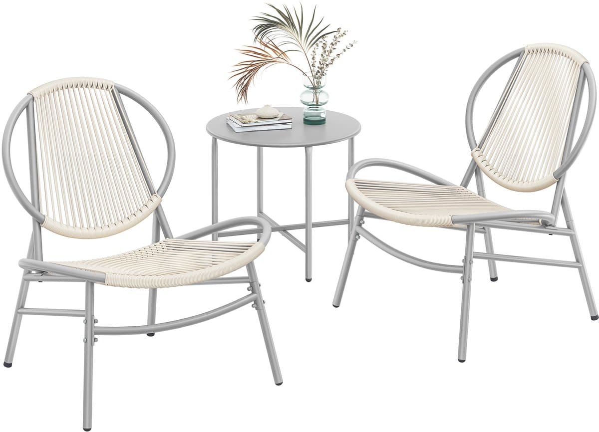 songmics balkonset tafel en 2 stoelen weerbestendig