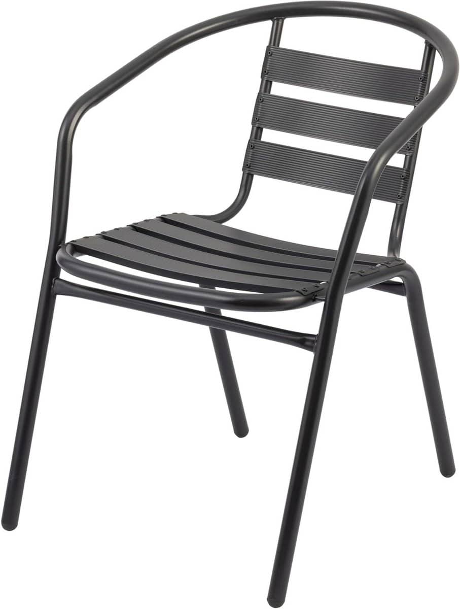 stapelbare armstoel buitenstoel terras meubilair robuust aluminium