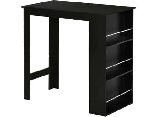 Stijlvolle Bartafel met 3 Niveau Opbergvakken - Modern Zwart Bureau